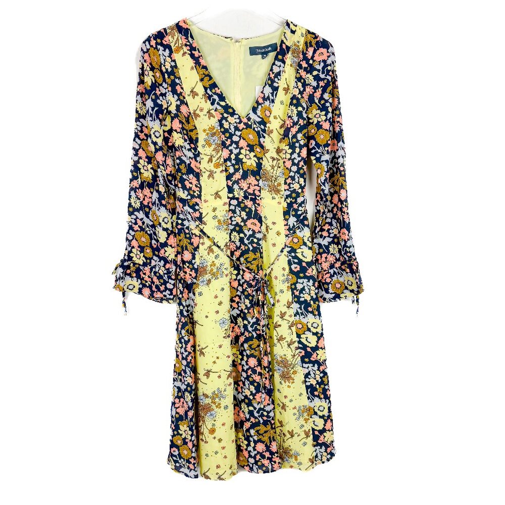 NWT Modcloth Unique Persona Midi Dress Yellow Navy Floral Size 0 NEW - Picture 2 of 14